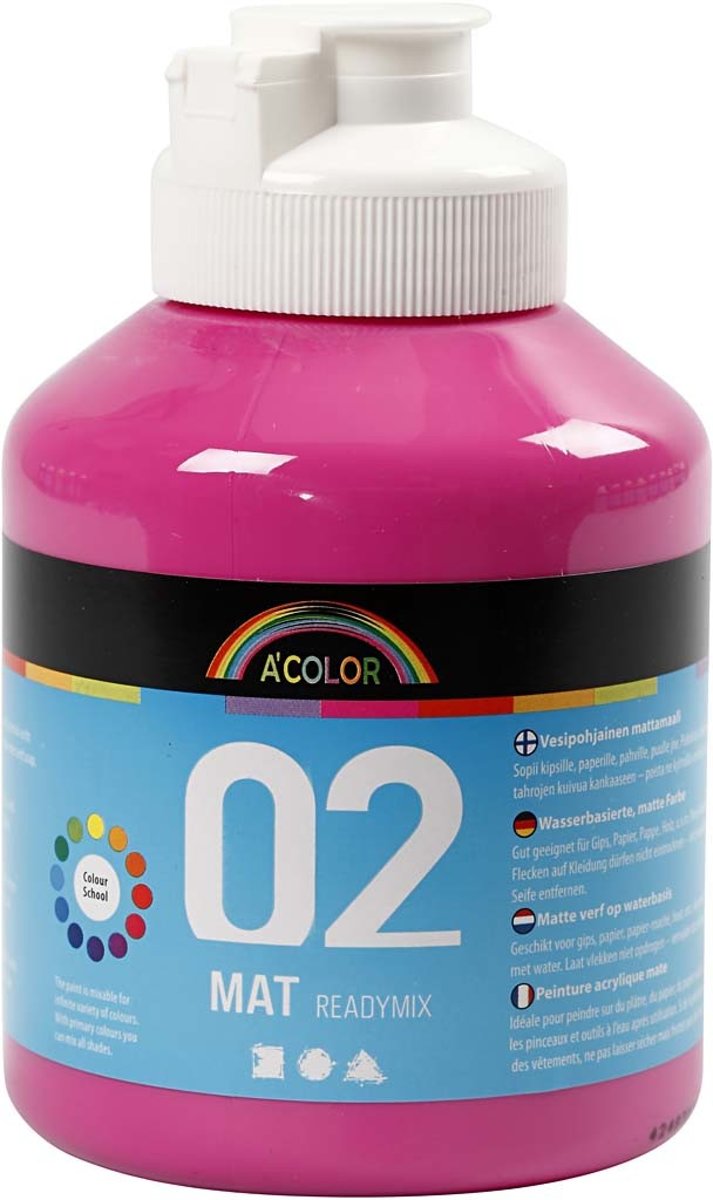 A-Color acrylverf, roze, 02 - matt, 500ml [HOB-32120]